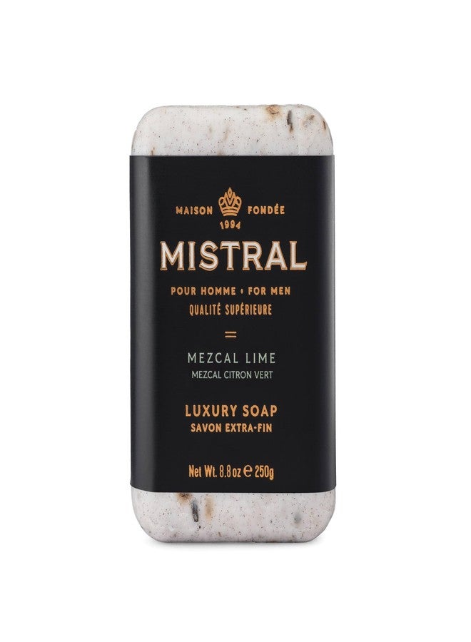 Mistral Mezcal Lime Luxury Bar Soap for Men | Men’s Natural Soap Bar | Paraben, Phthalates Free | Moisturizing & Triple-Milled Natural Soap for Men - Made in France | Large, 8.8 oz - Image 1